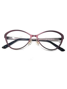 Roger Carla COL 4 Purple Black Oval Cat Eye Eyeglasses 52-15
